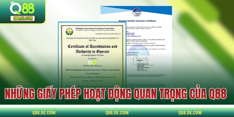 Q88 | Trang Cá Cược Casino Hàng Đầu Châu Á 2025 Những giấy phép hoạt động quan trọng của Q88